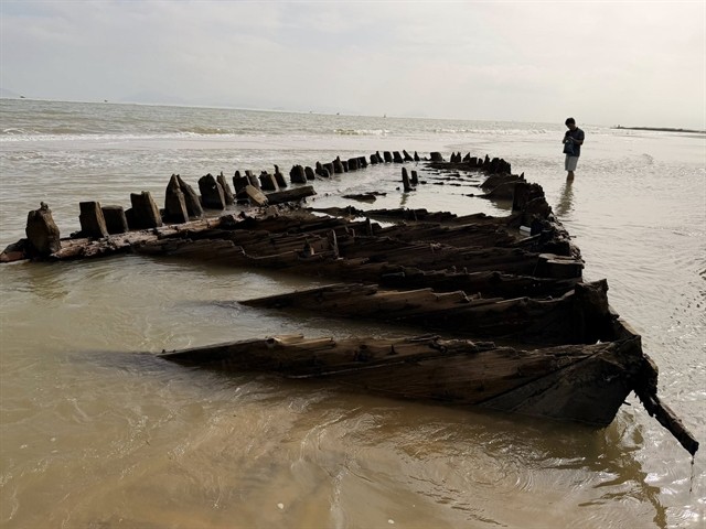 Typhoon exposes centuries-old shipwreck off Vietnam port
