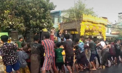 On the campaign trail in a tug-of-war Myanmar town
