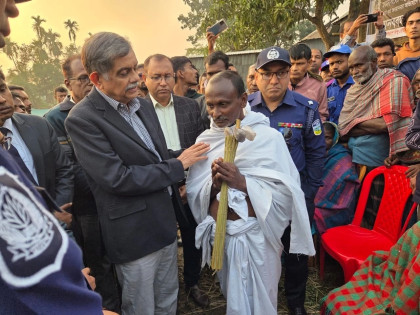 Education adviser visits Dipu Chandra Das’s family