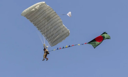 Bangladesh marks Guinness World Record for flag-parachuting demonstration