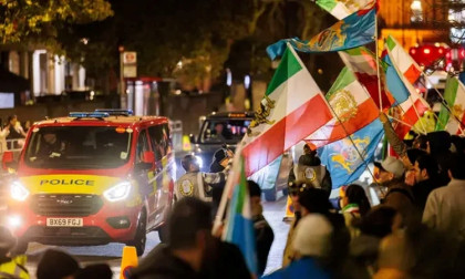 Protester arrested after climbing roof of Iran’s embassy in London: police