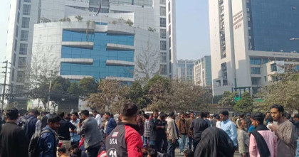 Chatra Dal protests against EC ahead of 12 Feb election