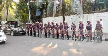 BGB deployed in front of EC building at Agargaon