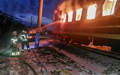 Russian strikes kill 12 in Ukraine, passenger train and energy sites hit
