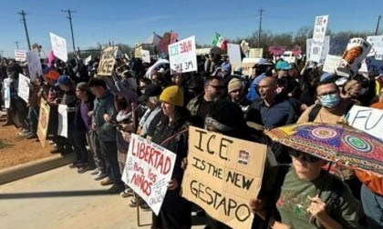 Tear gas used as protests erupt outside Texas detention centre holding 5-year-old child