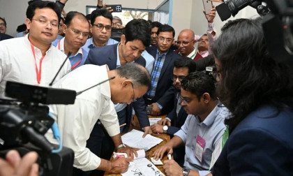 Tarique Rahman votes alongside family