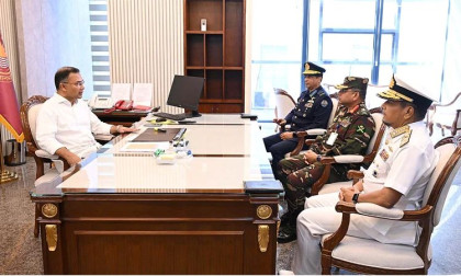 Army, Navy, Air Force chiefs meet PM Tarique Rahman 