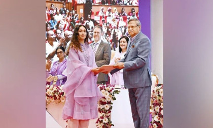 Khaleda Zia honoured with democracy award, received by Zaima Rahman