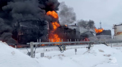 Fire erupts at Russian oil depot after Ukrainian drone strike