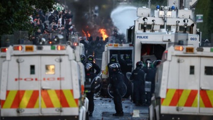 Irish police deploy water cannon during second night of protest