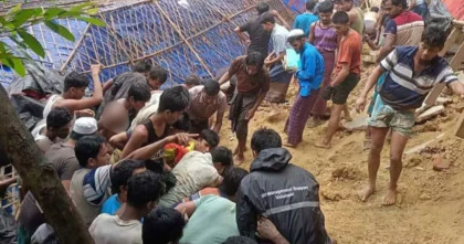 Eight students killed in Rohingya camp landslide