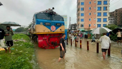 Floodwaters halt train services on Chattogram–Cox's Bazar railway route