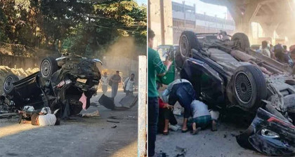 চট্টগ্রাম এক্সপ্রেসওয়ের রেলিং ভেঙে নিচে পড়লো গাড়ি, নিহত ১