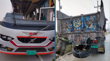 বাস-ট্রাকের সংঘর্ষে নিহত ৩